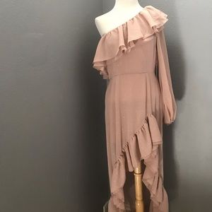 NWT maxi dress Forever 21 Beige with gold dots
